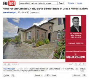 real estate you tube listing video for keller williams in Carlsbad, CA